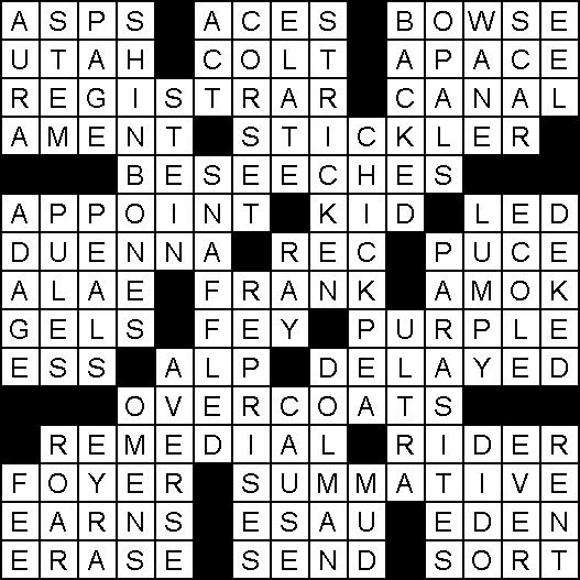 Solution for Crossword Puzzle of January 30, 2021