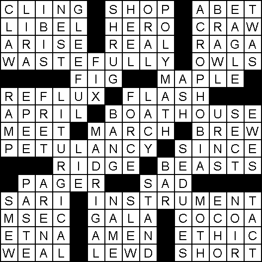 Solution for Crossword Puzzle of January 2, 2024