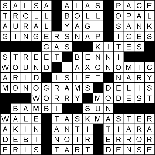 Solution for Crossword Puzzle of January 9, 2024