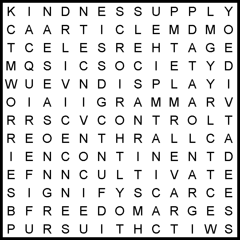 Word search for July 20, 2023