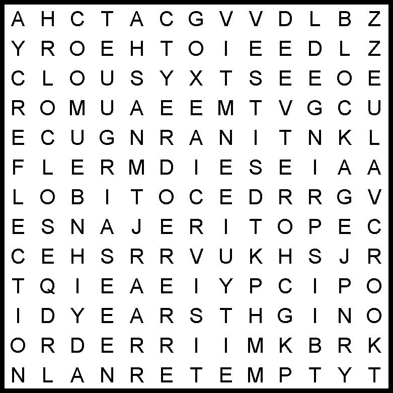 Word search for October 8, 2023