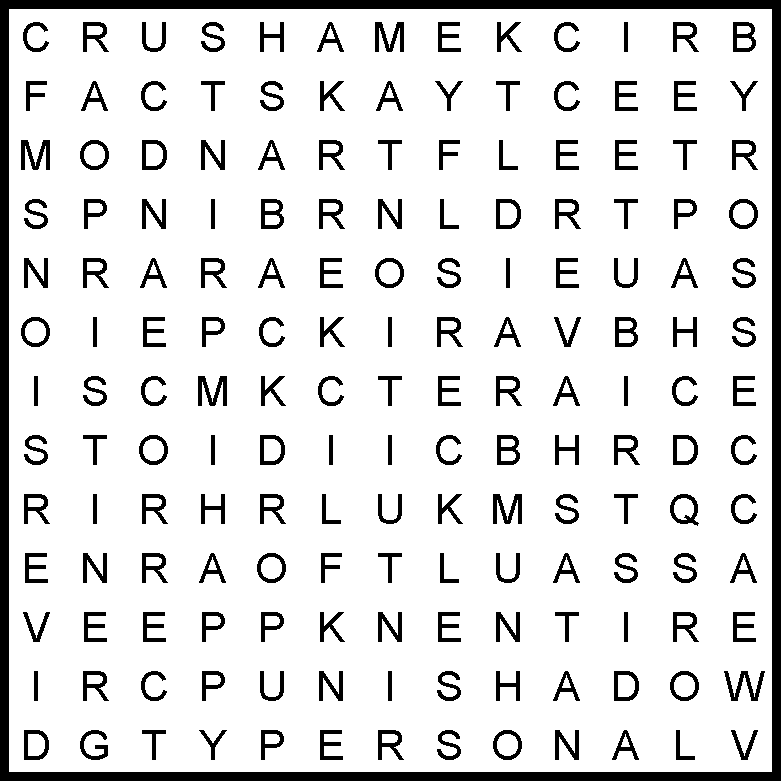 Word search for January 10, 2024