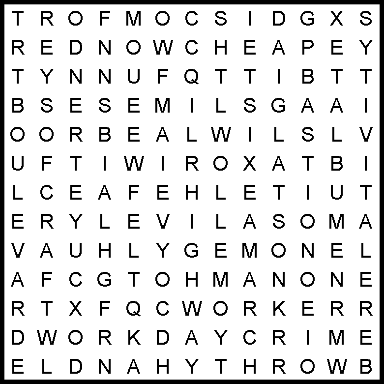 Word search for January 22, 2024