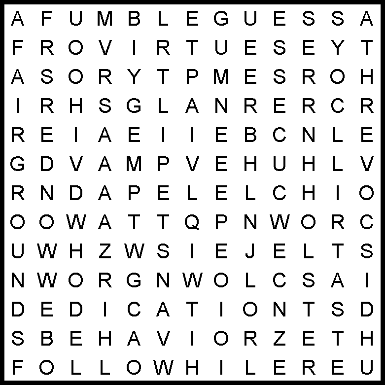 Word search for February 11, 2024